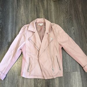 Blush faux leather jacket